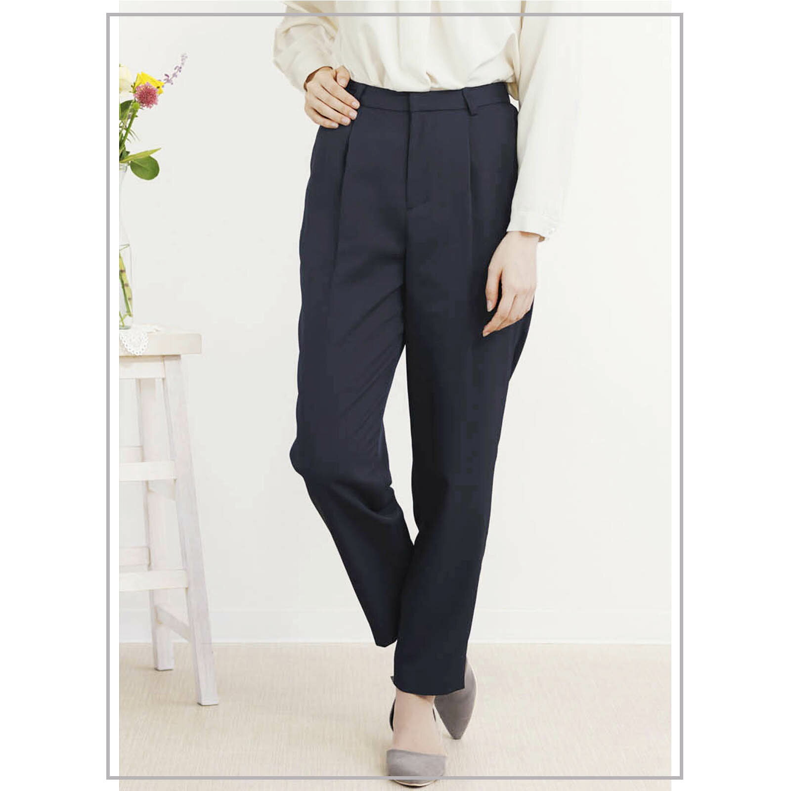 パンツ レディース テーパードパンツ ウエストゴム 裏地付き 裏付き きれいめ オフィスカジュアル オフィス ウエストゴム ママ お出かけ 通勤 ビジネス ストレッチ ウォッシャブル 洗える イージーケア 黒 紺 ネイビー 春 夏 秋 bow