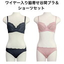 楽天美Lifeオリオンワイヤー入り 脇寄せ谷間ブラ＆ショーツセット （カラー全3色） UKA13 C～Eカップ バスト幅 中央 谷間アップ シャープ 深めのワイヤー 脇肉 タムラ