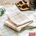 ハンカチ 日本製 <ラティス> 1枚 大判 48×48cm チェック柄 綿100% レディース ビジネス カジュアル ギフト プレゼント プチギフト 父の日 敬...