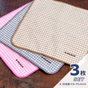 セール 送料無料 ＜3枚セット＞ 日本製 ハンカチ ミニサイズ 20×20cm キッズ 男の子 女の子 裏パイル 綿100％ ギンガムチェック 刺繍 プチギフト ハンカチギフト