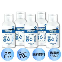 送料無料 アルコール70％ アルコールジェル CLEAN&MOISTURE HAND GEL 100ml 5本セット 携帯用 【BGBG】 スーパーSALE セール 割引