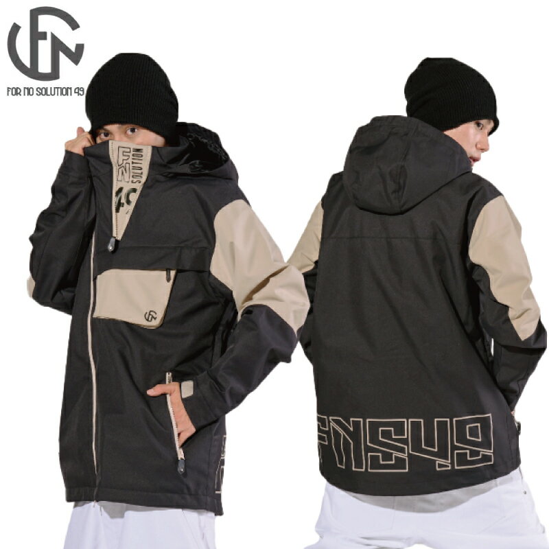 楽天ビーポイント楽天市場店【40％OFF】【24-25】For No Solution 49 ジップジャケット　UNIVERSE JACKET Unisex スノーウェア スノーボードウェア スキーウェア BLK
