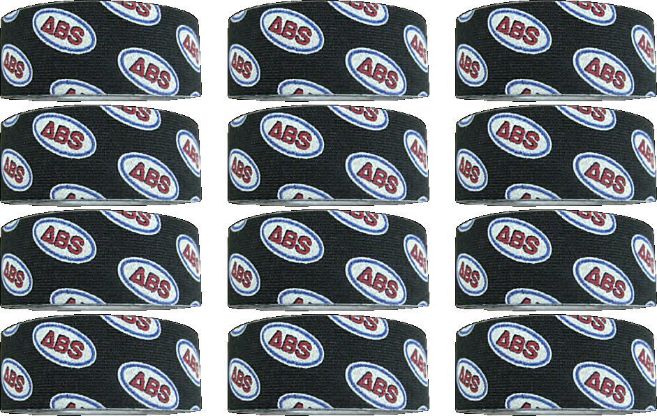 【メール便可】 【ABS】 フィッティングテープ(ブランドテープ) F-ABSブラック 25mm【12巻セット】