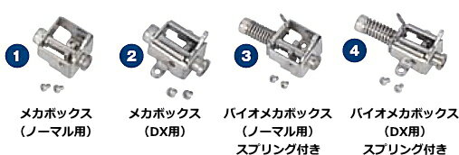 ノーマルメカテクター用 バイオメカボックス（スプリング付き） （画像の3番になります。） お持ちのメカテクターをバイオメカボックス仕様（バネ付き）にアップグレードできます。 ※DXシリーズはバイオメカボックス（DX用）をお選びください。