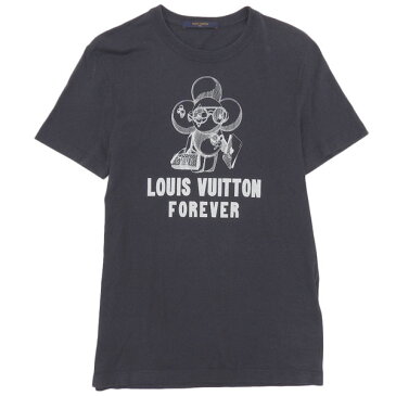 【巣ごもり応援セール！】☆B楽市ネット店☆本物 LOUIS VUITTON ルイ ヴィトン コットン ヴィヴィエンヌ Tシャツ カットソー 18AW 紺 XS 【アパレル】【中古】