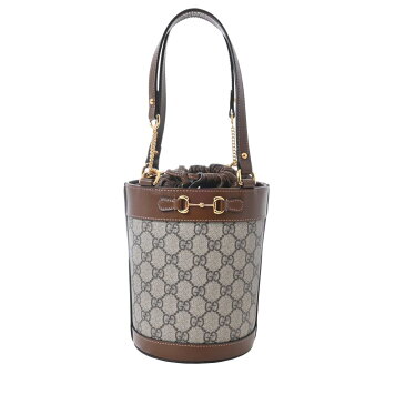 【中古】 Gucci グッチ ホースビット GGスプリーム 巾着 ミニハンドバッグ ブラウン PVC 【ブランド】