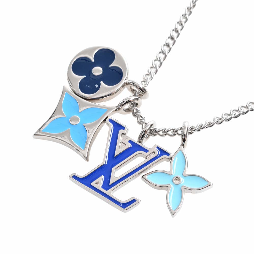 Louis Vuitton Pendant Chain LV Turquoise Monogram Flower Pendant Antique  Silver Male Necklace Fashion Jewellery M68904