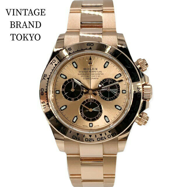 ロレックス 腕時計 メンズ デイトナ DAYTONA 金無垢 750RG AT 箱 付属品付 当店保証6ヶ月 ROLEX 116505 自動巻き K18ゴールド エバーローズゴールド 人気 美品【中古品】