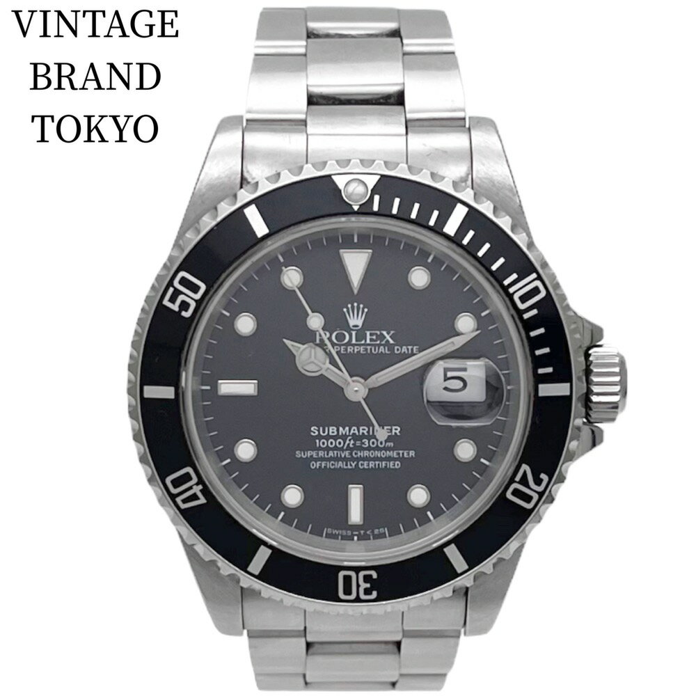 【在庫一掃】 ロレックス 腕時計 メンズ サブマリーナデイト S番 トリチウム AT 黒文字盤 ウォッチ ROLEX 16610 自動巻き SS（ステンレススチール） 人気【中古品】