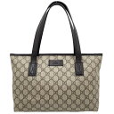 グッチ トートバッグ レディース ハンドバッグ 肩掛け A4対応 かばん 鞄 GUCCI 181086 GGスプリームキャンバス レザー ベージュ ブラウン 茶 シルバー金具【中古品】