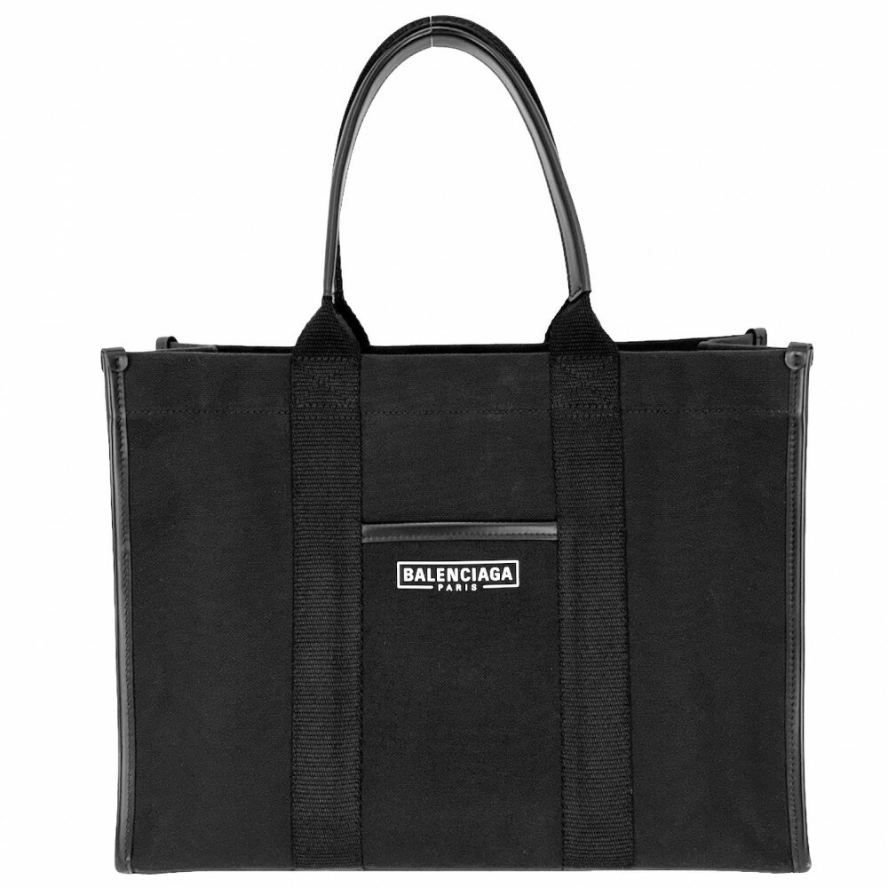 【在庫一掃】 バレンシアガ ハンドバッグ レディース ハードウェアトート かばん 鞄 BALENCIAGA 671400 キャンバス レザー ブラック 黒 ゴールド金具【中古品】