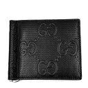 【限定価格】 グッチ カードケース メンズ GGエンボス ダブルG マネークリップ ダブルG GUCCI 676656 レザー ブラック 黒 シルバー金具 美品【中古品】