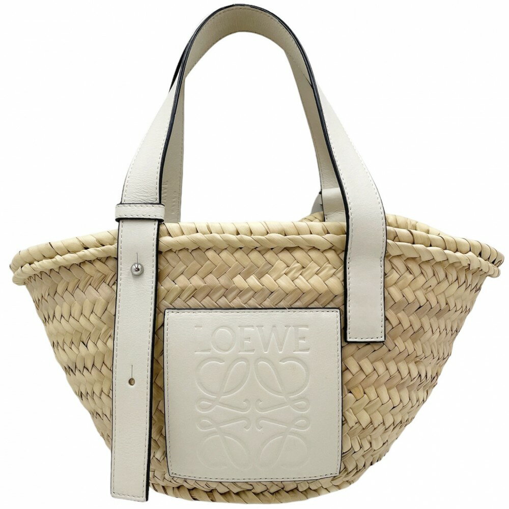 【大売出し】 ロエベ ハンドバッグ レディース バスケットバッグ スモール かごバッグ 鞄 かばん LOEWE A223S93X04 ナチュラル/ホワイト シルバー金具 春 夏【中古品】のサムネイル