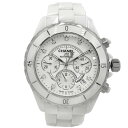 【在庫一掃】 シャネル 腕時計 メンズ J12 9Pダイヤモンド クロノグラフ 白文字盤 AT CHANEL H2009 自動巻き セラミック ホワイト 白【中古品】 その1