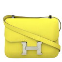 エルメス ショルダーバッグ レディース コンスタンス24 ポシェット 肩掛け かばん 鞄 HERMES B刻印 ヴォーエプソン イエロー シルバー金具 美品20...