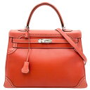 エルメス 2WAY レディース ケリー35 ショルダーバッグ ハンドバッグ 内縫い ギリーズ 鞄 かばん サンギーヌ レッド HERMES □R刻印 グランアッ...