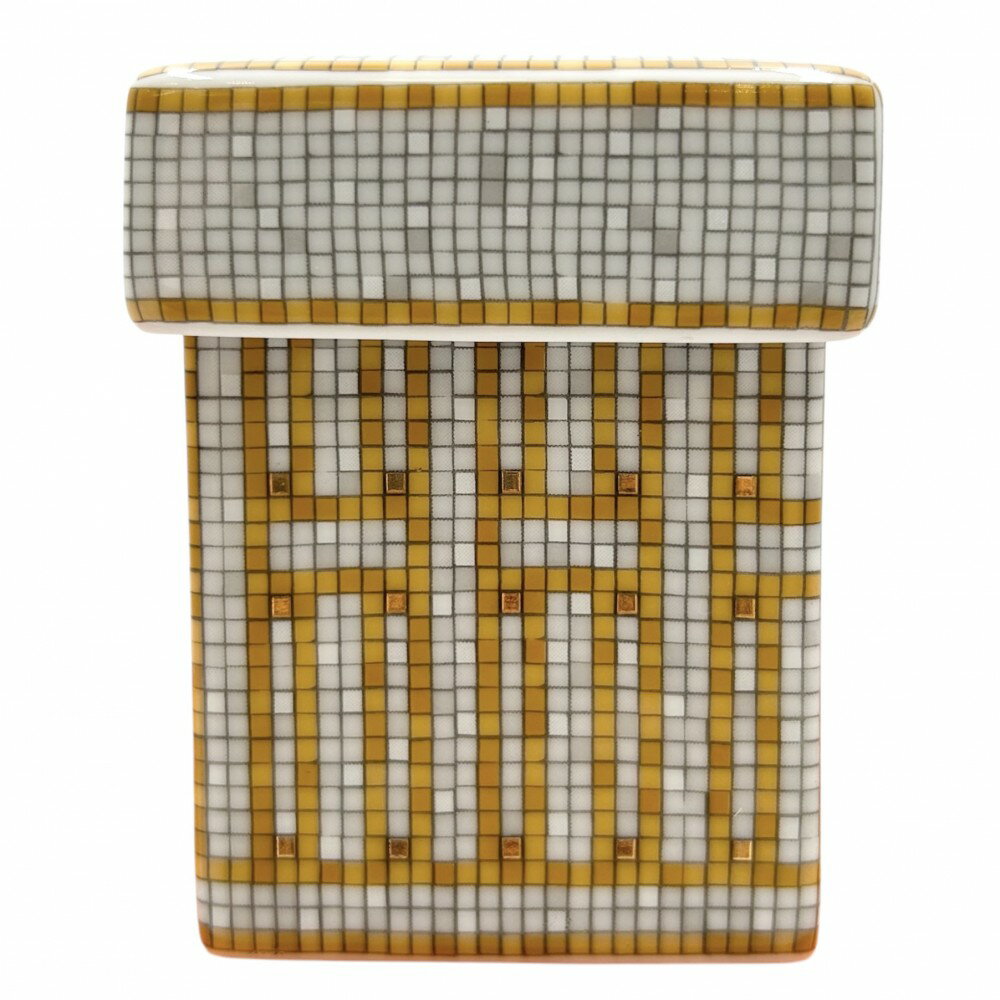 エルメス 食器 ユニセックス モザイク24 シュガーポット 雑貨 メンズ レディース 小物 HERMES ホワイト 白 ゴールド 美品【中古品】のサムネイル