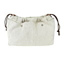 エルメス ポーチ レディース フールビ25 小物入れ バッグインバッグ HERMES キャンバス レザー ベージュ シルバー金具 美品【中古品】(4)
