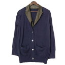 【在庫一掃】 サカイ カーディガン メンズ 異素材 ベスト ジャケット 服 Sacai ネイビー 紺 カーキ コットン ウール ポリエステル キュプラ 春 秋 ...