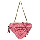 プラダ ポーチ レディース クロシェロゴ 2WAY トライアングル ミニショルダーバッグ ミニハンドバッグ かばん 鞄 PRADA 1NR015 ラフィア レザ...