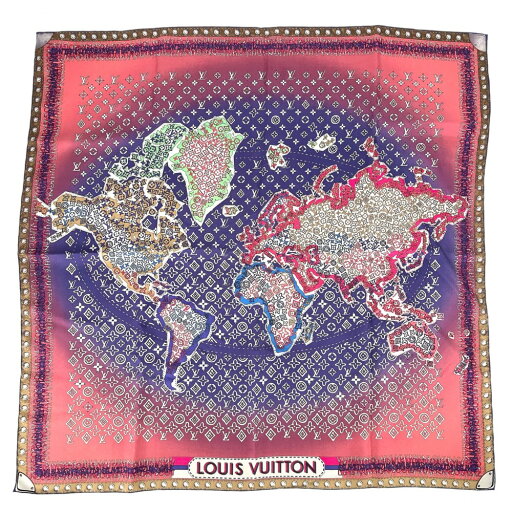 ルイヴィトン スカーフ レディース カレモノグラムマップ ファッションアイテム 小物 LOUIS VUITTON M75218 シルク パープル 紫 ピンク 美品【中古品】 ルイヴィトン スカーフ レディース カレモノグラムマップ ファッションアイテム 小物 LOUIS VUITTON M75218 シルク パープル 紫 ピンク 美品【中古品】