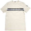 モンクレール 半袖Tシャツ メンズ ロゴ アパレル 服 MONCLER M クリーム コットン 春 夏【中古品】
