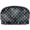 ルイヴィトン ポーチ レディース モノグラムマルチカラー ポシェットコスメティック 化粧ポーチ LOUIS VUITTON M47355 ブラック 黒 マルチカラー ゴールド金具 美品【中古品】