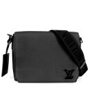 【在庫一掃】 ルイヴィトン ショルダーバッグ メンズ LVアエログラム テイクオフ メッセンジャー 斜め掛け LOUIS VUITTON M57080 レザー ブラック 黒 ブラック金具 美品【中古品】