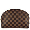 ルイヴィトン ポーチ レディース ダミエ ポシェットコスメティックGM 化粧ポーチ コスメポーチ LOUIS VUITTON N23345 ブラウン 茶 ゴールド金具 美品【中古品】