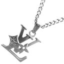 ルイヴィトン ネックレス ユニセックス モノグラムフラワー ペンダント・モノグラム ロウ アクセサリー アジャスター付き メンズ レディース 男女兼用 LOUIS VUITTON M02254 シルバー 約12.6g【中古品】