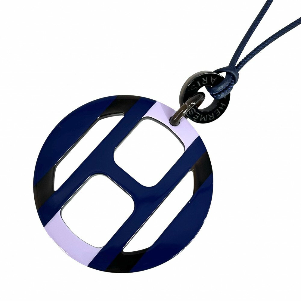 【ポイント10倍】 エルメス ネックレス ユニセックス Hエキップ ペンダント アクセサリー ホース メンズ レディース HERMES バッファローホーン レザ...