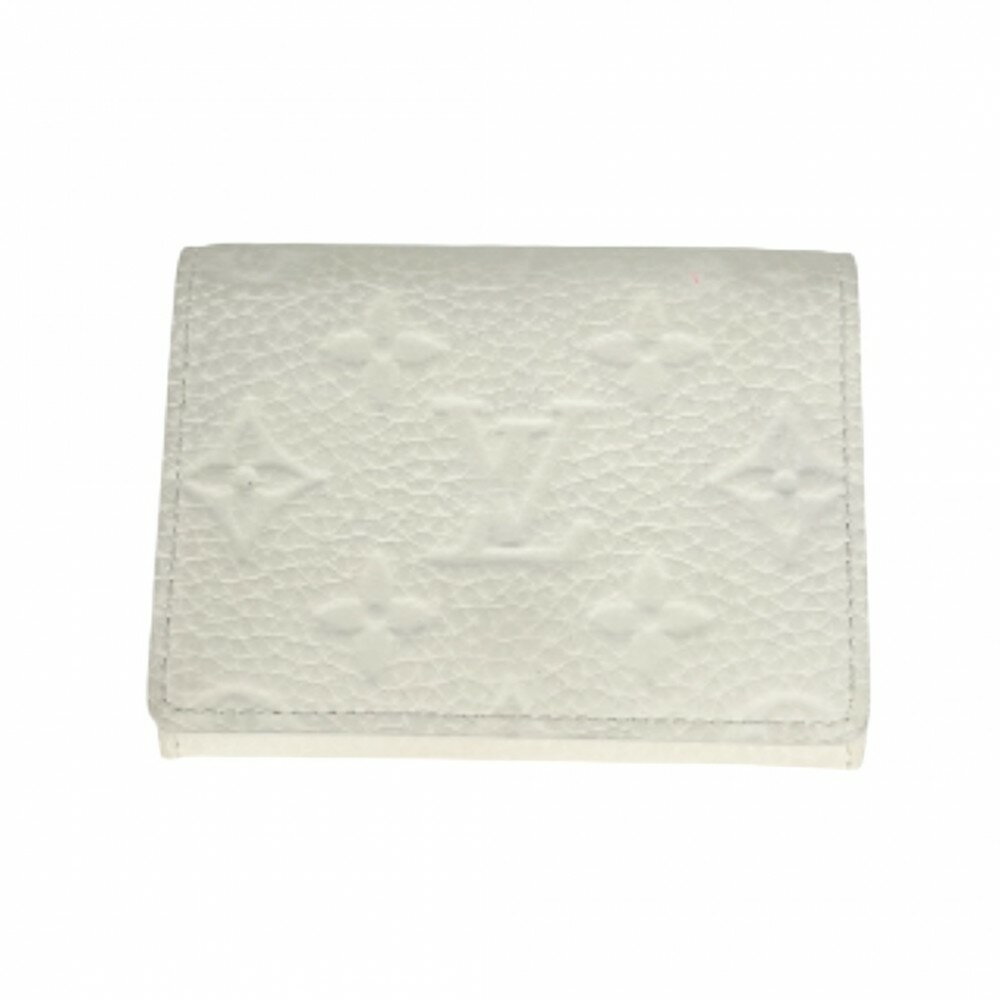 【大売出し】 ルイヴィトン カードケース レディース アンヴェロップ・カルト ドゥ ヴィジット 名刺入れ 定期入れ パスケース LOUIS VUITTON M83306 モノグラムアンプラント ホワイト 白 シルバー金具 美品【中古品】