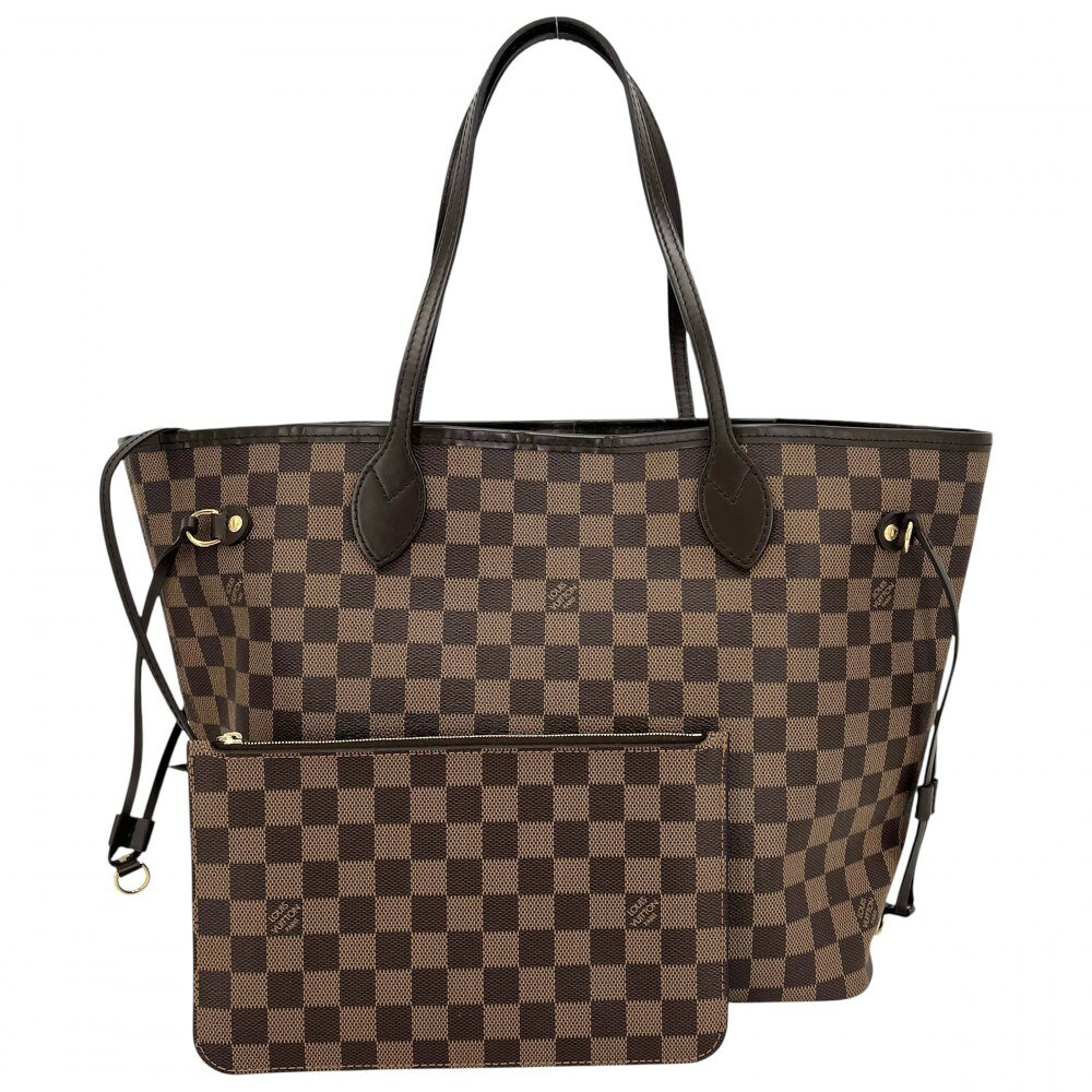 Rakuten - 【大売出し】 ルイヴィトン トートバッグ レディース ネヴァーフルMM ハンドバッグ 肩掛け LOUIS VUITTON N40599 ダミエキャンバス ブラウン 茶 ゴールド金具【中古品】