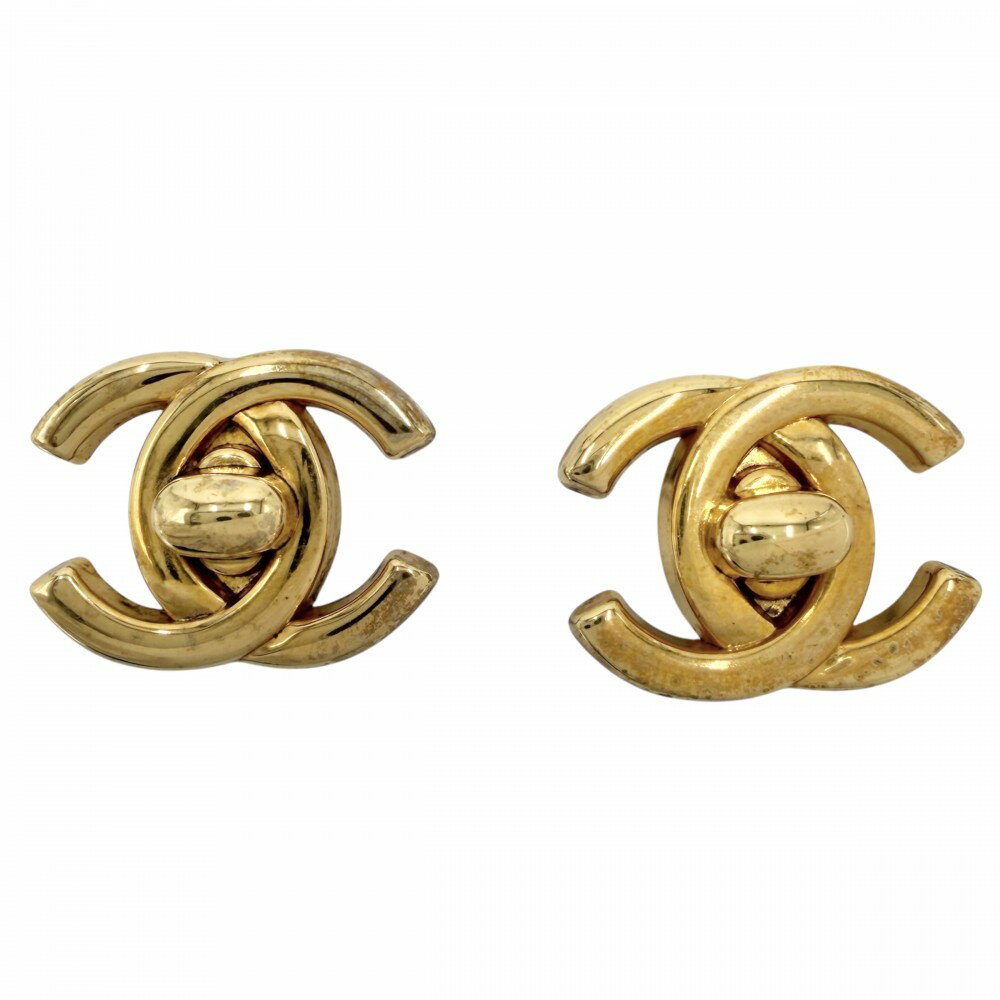 シャネル イヤリング レディース ココマーク ターンロック アクセサリー CHANEL GP 96P ゴールド 約10.7g1996年【中古品】