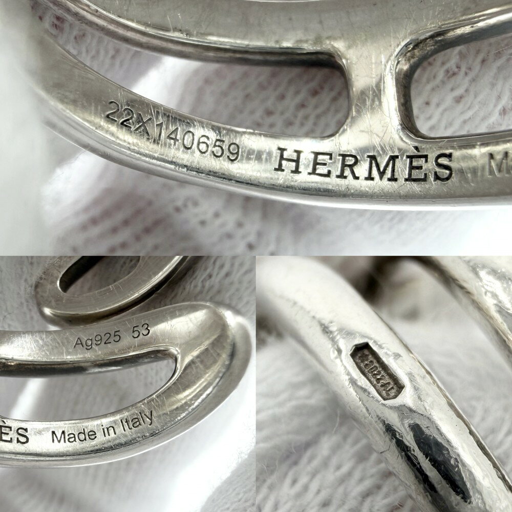 VINTAGE BRAND TOKYOのエルメス 指輪 メンズ シェーヌダンクル ツイストリング アクセサリー ジュエリー 小物 53サイズ HERMES シルバー925 約12.5号 約8.2g【中古品】｜アングル3