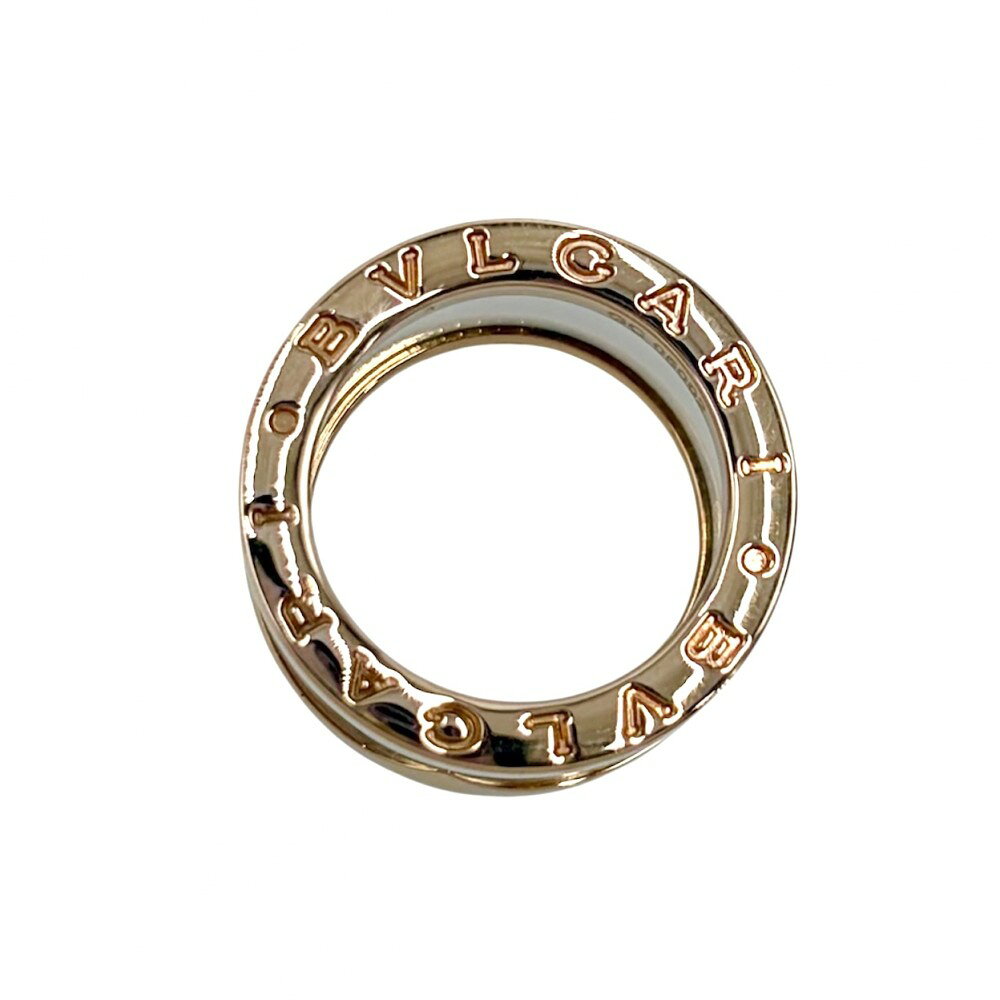 VINTAGE BRAND TOKYOのブルガリ 指輪 ユニセックス ビーゼロワンリング B-ZERO1 18金PG 4バンド 47サイズ ジュエリー アクセサリー BVLGARI K18ピンクゴールド セラミック 約6号 ホワイト 白 ゴールド 約9.4g【中古品】｜アングル2