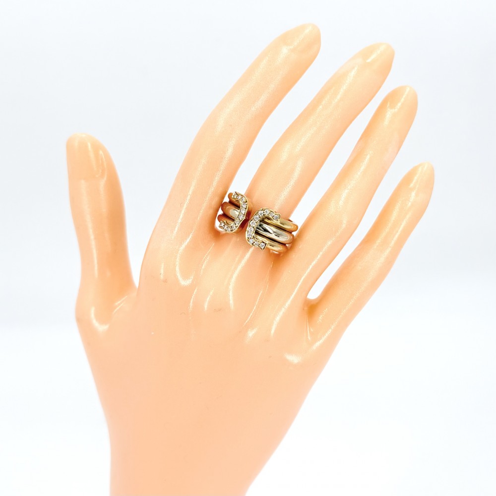 カルティエ 指輪 レディース リング 2C ジュエリー アクセサリー 52サイズ Au750 18金PG YG WG CARTI b-ship-10035913 VINTAGE BRAND TOKYO サンプル画像2