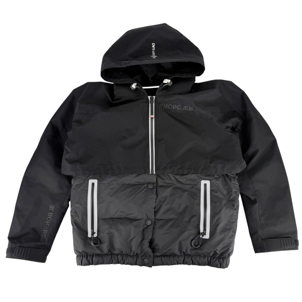 【エントリーでポイント10倍】 モンクレール ダウンジャケット レディース 2WAY GRENOBLE FOULY アウター フード付き サイズ2 MONCLER J20981A00007 ブラック 黒 シルバー金具 ナイロン 冬【中古品】の商品画像