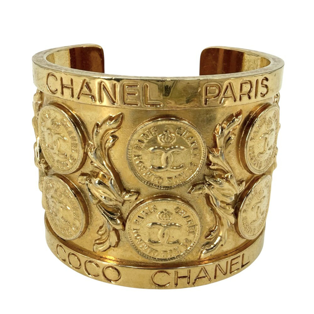 シャネル バングル レディース ブレスレット ココマーク アクセサリー ヴィンテージ CHANEL GP ゴールド 約190.4g【中古品】