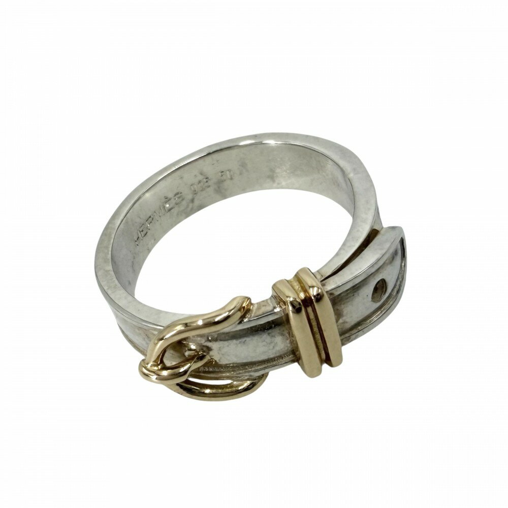 HERMES 501 - エルメス 指輪 レディース サンチュール リング アクセサリー ジュエリー ベルトモチーフ Au750 18金 HERMES シルバー925 K18ゴールド 約9.5号 約4.4g【中古品】