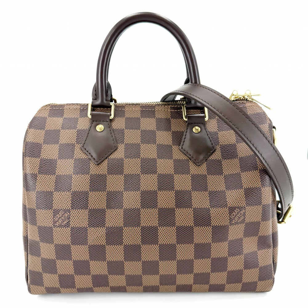 ルイヴィトン 2WAY レディース スピーディバンドリエール 25 ハンドバッグ ショルダーバッグ 肩掛け 斜め掛け LOUIS VUITTON N41368 ダミエキャンバス ブラウン 茶 ゴールド金具【中古品】