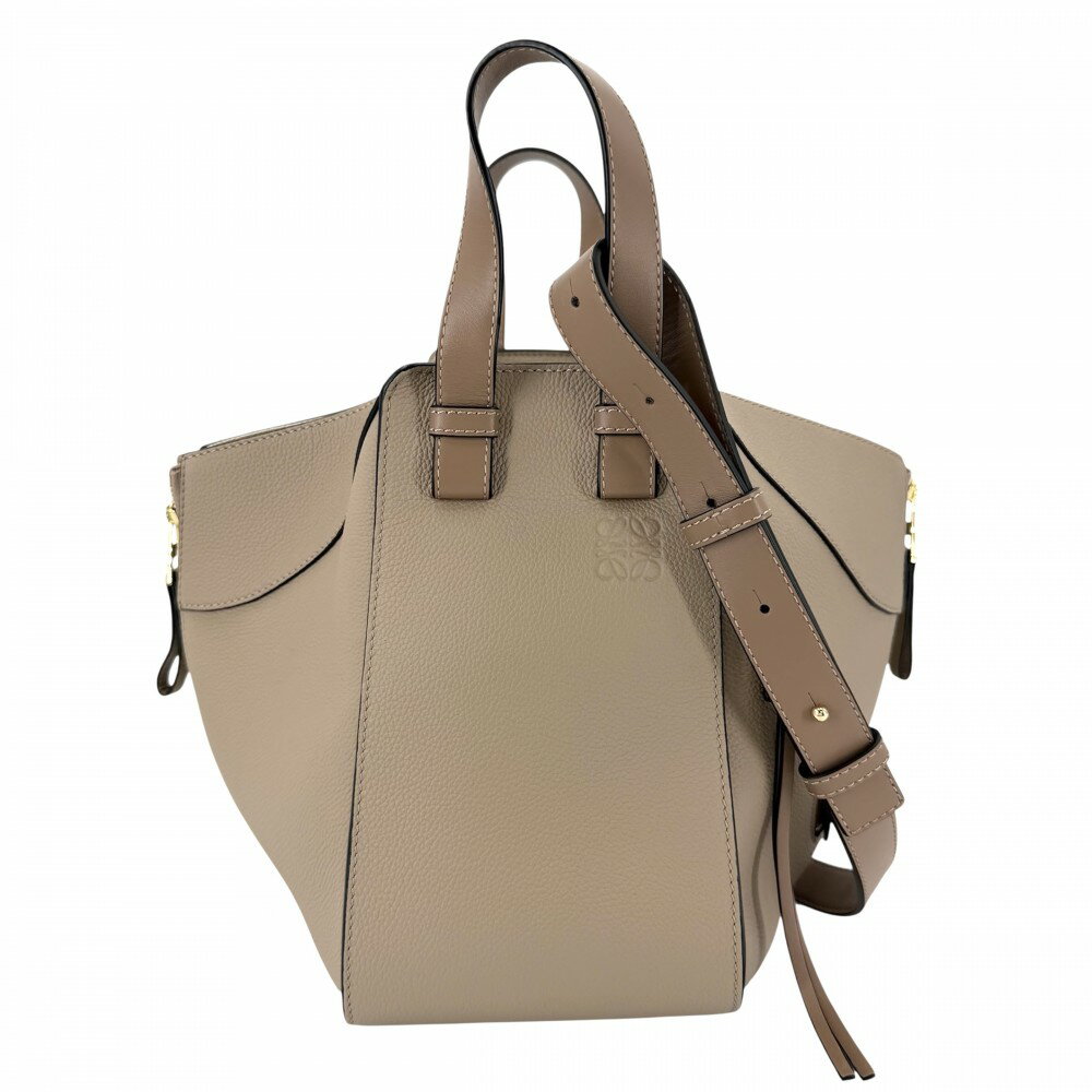 Rakuten - ロエベ 2WAY レディース ハンモックバッグスモール ショルダーバッグ ハンドバッグ 肩掛け 斜め掛け LOEWE カーフ ベージュ ゴールド金具【中古品】