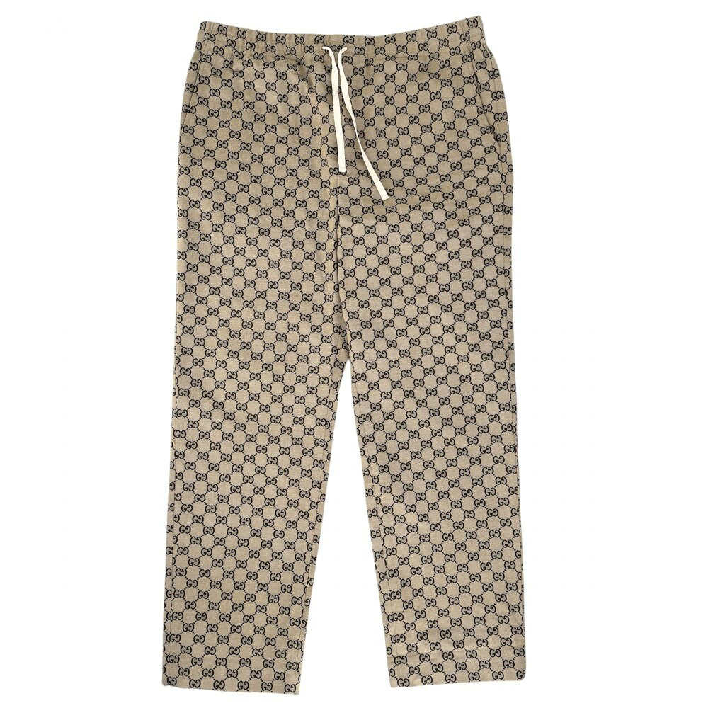 Rakuten - グッチ パンツ メンズ インターロッキングG GG ボトムス GUCCI 52 658090 ブラウン 茶 ネイビー 紺 コットン ポリエステル 【中古品】