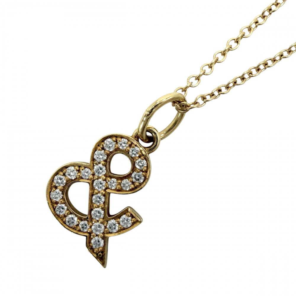 樂天商城 - ティファニー ネックレス レディース アンパサンド ジュエリー アクセサリー アジャスター付き 18金YG Au750 TIFFANY&Co. K18イエローゴールド ダイヤモンド 約2.4g【中古品】