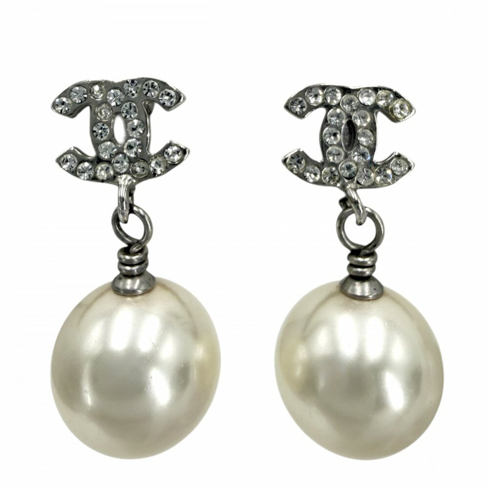 樂天商城 - 【大売出し】 シャネル ピアス レディース ココマーク アクセサリー スイング CHANEL GP ラインストーン A13C ホワイト 白 シルバー 約6.4g2013年【中古品】