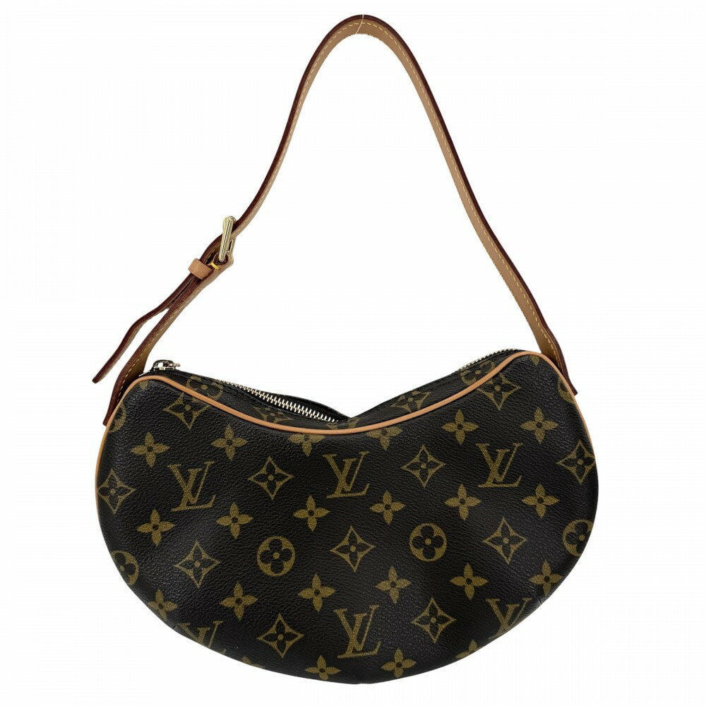 LOUIS VUITTON - ルイヴィトン ショルダーバッグ レディース ポシェットクロワッサン 肩掛け LOUIS VUITTON M51510 モノグラムキャンバス ブラウン 茶 ゴールド金具【中古品】