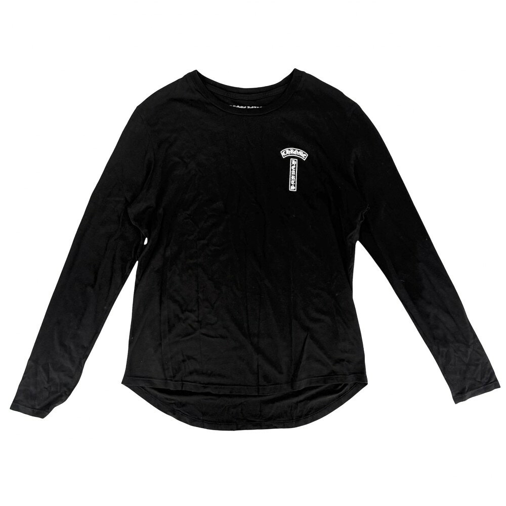 Rakuten - クロムハーツ 長袖Tシャツ メンズ ダガー ロゴ クルーネック トップス 服 アパレル ホースシュー CHROME HEARTS L ブラック 黒 コットン レーヨン 【中古品】