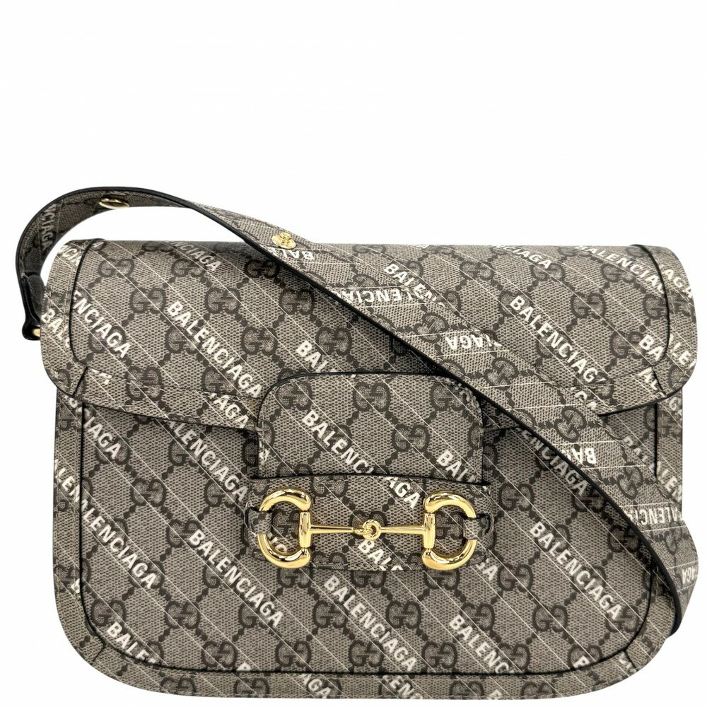 Rakuten - グッチ 2WAY レディース ホースビット1955 バレンシアガコラボ 肩掛け 斜め掛け GUCCI 602204 GGスプリームキャンバス レザー ベージュ ゴールド金具 美品【中古品】