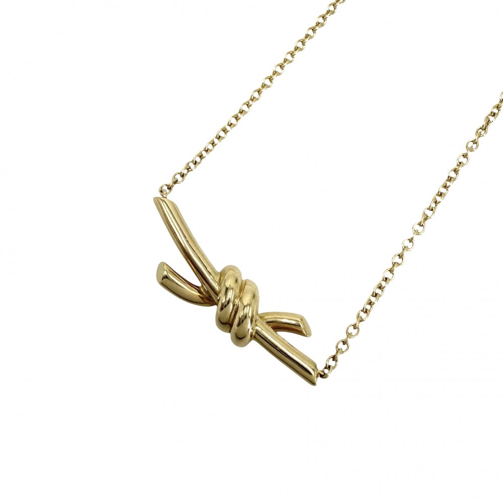 Rakuten - ティファニー ネックレス レディース ノット ジュエリー アクセサリー アジャスター付き 18金YG Au750 TIFFANY&Co. K18イエローゴールド 約3.9g 美品【中古品】