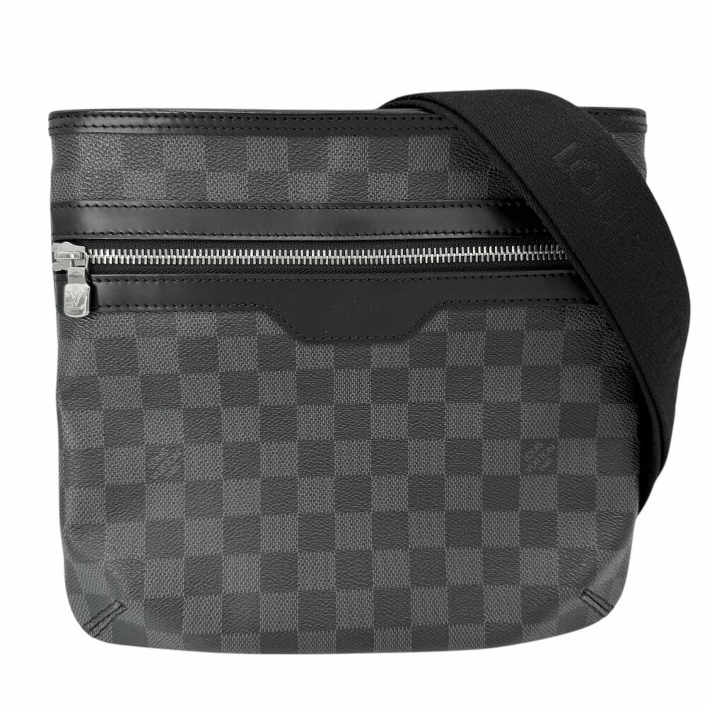 Rakuten - ルイヴィトン ショルダーバッグ メンズ ダミエグラフィット トマス 肩掛け 斜め掛け かばん 鞄 LOUIS VUITTON N58028 ブラック 黒 シルバー金具【中古品】